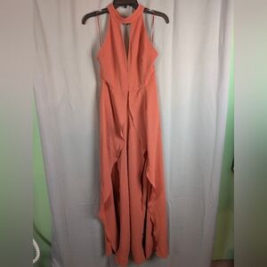 Luxxel Coral Backless Maxi Jumpsuit Medium